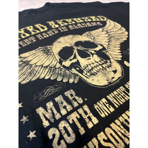 Lynyrd Skynyrd Alabama 1974 Music Rock Band Skull Wing Adult T Shirt Large Black - Picture 7 of 8